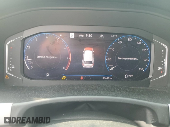 2021 Volkswagen Atlas SEL with VIN 1V2BR2CA7MC549227, listed as a Copart auction lot 59127625 with 35,698 mi miles and Salvage title. Bid and sale history available at DreamBid. Image 9.