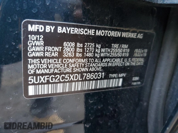 2013 BMW X6 xDrive35i z VIN 5UXFG2C5XDL786031, wystawiony jako Copart lot #42719395 z przebiegiem 95 920 mil mil oraz Szkoda całkowita • Salvage title. Historia ofert i sprzedaży dostępna na DreamBid. Obrazek 13.
