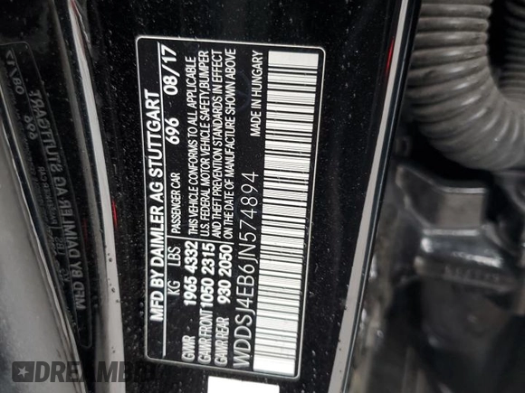 2018 Mercedes-Benz CLA 250 с VIN WDDSJ4EB6JN574894, выставлен на аукционе Copart как лот 59279935 с пробегом 91 578 миль миль и Списание • Salvage title. История ставок и продаж доступна на DreamBid. Изображение 12.