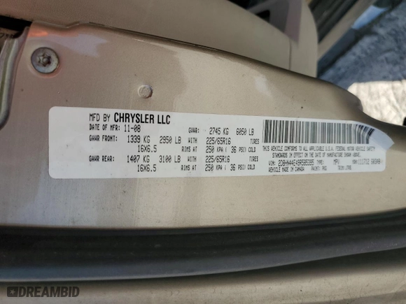 2009 Dodge Grand Caravan SE with VIN 2D8HN44E49R585395, listed as a Copart auction lot 52908795 with 304,111 mi miles and Salvage Title. Bid and sale history available at carsss.com. Image 13.