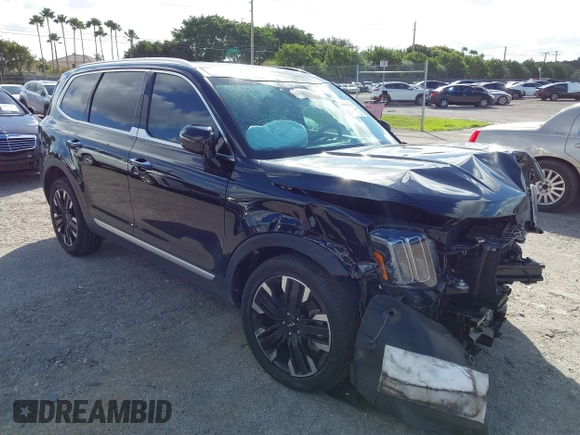 2023 Kia Telluride SX z VIN 5XYP54GC9PG401994, wystawiony jako IAAI lot #40804320 z przebiegiem 21 745 mil mil oraz . Historia ofert i sprzedaży dostępna na DreamBid. Obrazek 1.