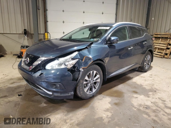 2017 Nissan Murano SL with VIN 5N1AZ2MH7HN125383, listed as a Copart auction lot 49616795 with 99,018 mi miles and Salvage Title. Bid and sale history available at carsss.com. Image 1.