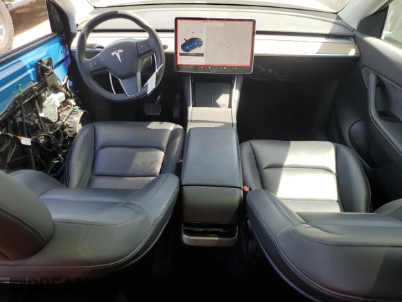 2021 Tesla Model Y Long Range with VIN 5YJYGDEE7MF114420, listed as a Copart auction lot 53889365 with 74,363 mi miles and Salvage Title. Bid and sale history available at DreamBid. Image 8.