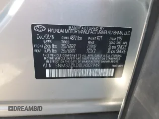 2020 Hyundai Santa Fe SE с VIN 5NMS23AD0LH207949, выставлен на аукционе Copart как лот 55362005 с пробегом 86 592 миль миль и Списание • Salvage title. История ставок и продаж доступна на DreamBid. Изображение 13.