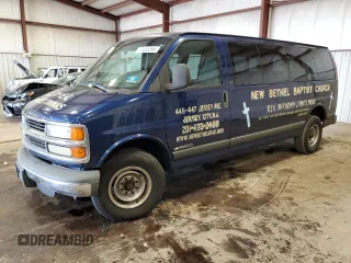 2002 Chevrolet Express with VIN 1GAHG39R121143434, listed as a Copart auction lot 73485264 with 80,692 mi miles and Salvage Title. Bid and sale history available at carsss.com. Image 1.