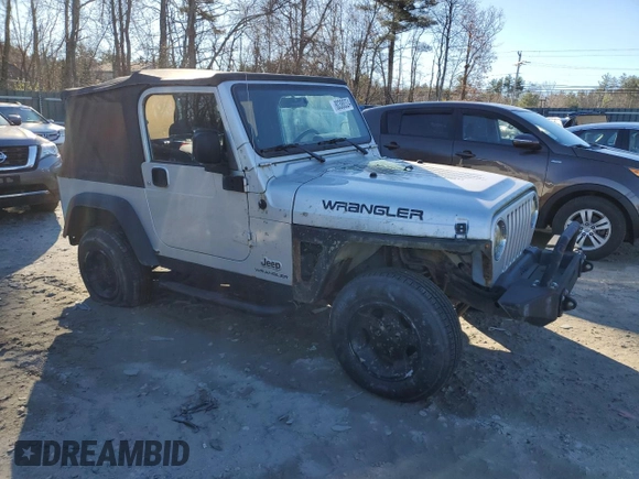 2006 Jeep Wrangler SE with VIN 1J4FA29156P769781, listed as a Copart auction lot 43498595 with 0 mi miles and Non Repairable. Bid and sale history available at carsss.com. Image 4.