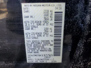 2016 Nissan Murano SL z VIN 5N1AZ2MG7GN137765, wystawiony jako Copart lot #56409725 z przebiegiem 157 462 mil mil oraz Szkoda całkowita • Salvage title. Historia ofert i sprzedaży dostępna na DreamBid. Obrazek 13.