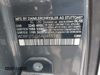 2006 Mercedes-Benz CL 500 с VIN WDBPJ75J36A046896, выставлен на аукционе IAAI как лот 42495444 с пробегом Не указан миль и . История ставок и продаж доступна на DreamBid. Изображение 9.