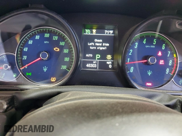2015 Maserati GranTurismo Sport with VIN ZAM45VMA2F0143684, listed as a Copart auction lot 56464915 with 48,303 mi miles and Salvage title. Bid and sale history available at DreamBid. Image 9.