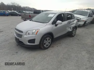 2016 Chevrolet Trax LS with VIN 3GNCJKSB1GL254664, listed as a IAAI auction lot 41196076 with 153,205 mi miles. Bid and sale history available at carsss.com. Image 2.