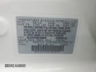 2014 Nissan Versa SV with VIN 3N1CN7AP3EL829693, listed as a Copart auction lot 55681185 with Not Provided miles and Salvage Title. Bid and sale history available at DreamBid. Image 12.