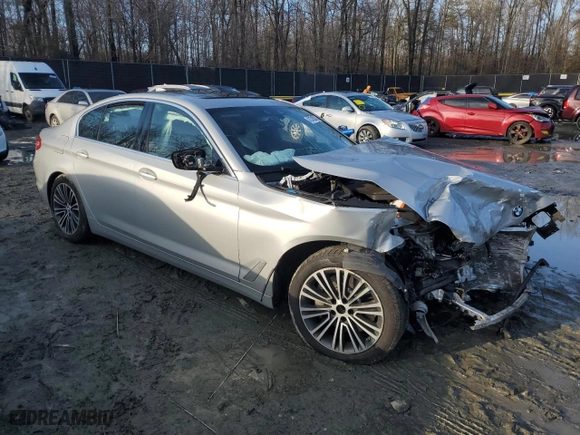 2019 BMW 5 Series 530i with VIN WBAJA5C54KBX87741, listed as a Copart auction lot 44316185 with 0 mi miles and Salvage Title. Bid and sale history available at carsss.com. Image 4.