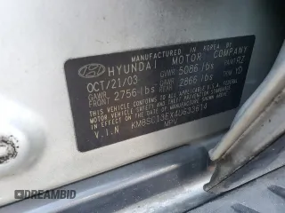 2004 Hyundai Santa Fe GLS with VIN KM8SC13EX4U633614, listed as a Copart auction lot 78379484 with 0 mi miles and Salvage Title. Bid and sale history available at carsss.com. Image 13.