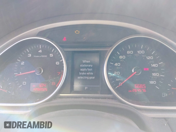 2010 Audi Q7 Premium Plus with VIN WA1LYAFE7AD003383, listed as a IAAI auction lot 41346755 with 264,576 mi miles and . Bid and sale history available at DreamBid. Image 7.