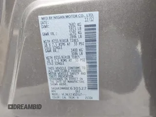 2013 Nissan Pathfinder SV с VIN 5N1AR2MM6DC630527, выставлен на аукционе IAAI как лот 41241198 с пробегом 164 955 миль миль и . История ставок и продаж доступна на DreamBid. Изображение 9.