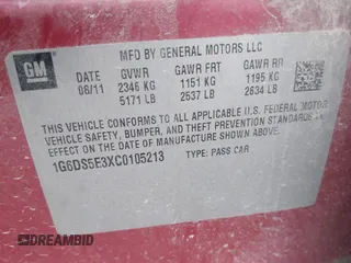 2012 Cadillac CTS Premium with VIN 1G6DS5E3XC0105213, listed as a IAAI auction lot 41318427 with 178,264 mi miles and . Bid and sale history available at DreamBid. Image 9.