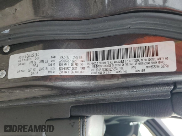 2016 Jeep Cherokee Latitude with VIN 1C4PJMCS6GW255260, listed as a Copart auction lot 56586945 with 166,148 mi miles and Clean title. Bid and sale history available at DreamBid. Image 13.