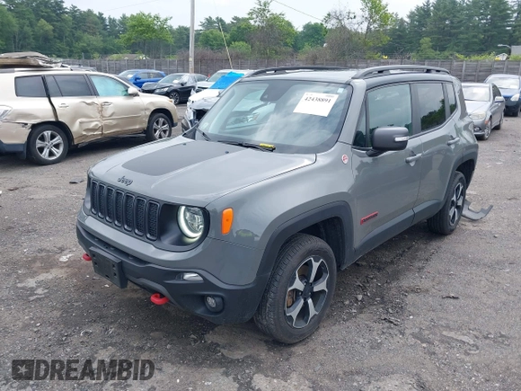 2021 Jeep Renegade Trailhawk with VIN ZACNJDC12MPM56979, listed as a IAAI auction lot 42438891 with 66,926 mi miles and . Bid and sale history available at DreamBid. Image 17.