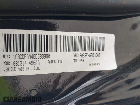 2016 Dodge Dart SE z VIN 1C3CDFAA4GD533990, wystawiony jako IAAI lot #42218141 z przebiegiem 100 528 mil mil oraz . Historia ofert i sprzedaży dostępna na DreamBid. Obrazek 9.