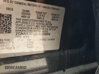 2020 Chevrolet Equinox LT z VIN 2GNAXJEV1L6153094, wystawiony jako IAAI lot #42556040 z przebiegiem 72 554 mil mil oraz . Historia ofert i sprzedaży dostępna na DreamBid. Obrazek 1.