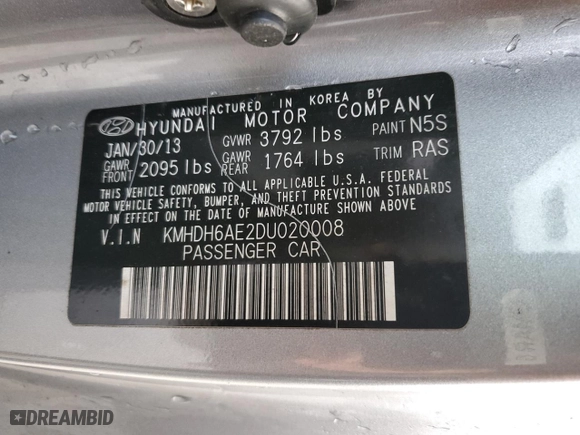 2013 Hyundai Elantra Coupe GS PZEV with VIN KMHDH6AE2DU020008, listed as a Copart auction lot 81831553 with 98,589 mi miles and Salvage Title. Bid and sale history available at carsss.com. Image 12.
