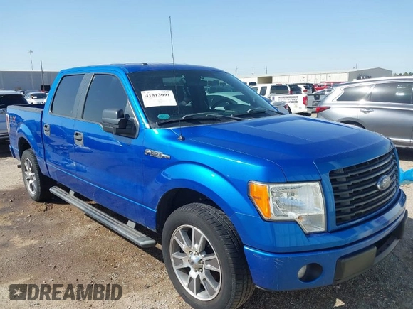 2014 Ford F-150 XL with VIN 1FTEW1CM9EFC15292, listed as a IAAI auction lot 41813091 with 125,339 mi miles. Bid and sale history available at carsss.com. Image 1.