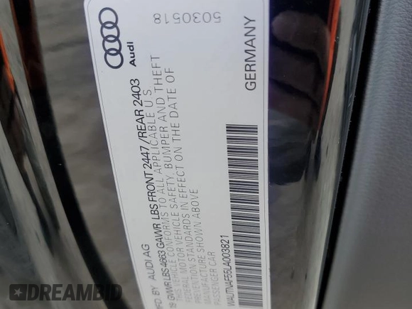 2020 Audi A5 Premium Plus z VIN WAUTNAF55LA003821, wystawiony jako Copart lot #60146443 z przebiegiem 8 100 mil mil oraz . Historia ofert i sprzedaży dostępna na DreamBid. Obrazek 12.