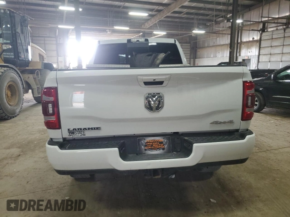 2021 Ram 3500 Laramie with VIN 3C63R3ML4MG619802, listed as a Copart auction lot 59257944 with 0 mi miles and Salvage Title. Bid and sale history available at carsss.com. Image 6.