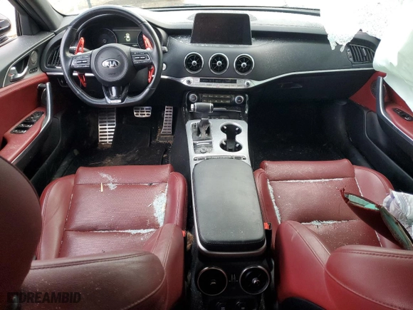 2018 Kia Stinger GT1 with VIN KNAE45LC2J6027449, listed as a Copart auction lot 43967415 with NaN miles and Salvage Title. Bid and sale history available at carsss.com. Image 8.