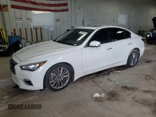 2022 Infiniti Q50 LUXE with VIN JN1EV7BR7NM341183, listed as a Copart auction lot 51604585 with 33,160 mi miles and Clean Title. Bid and sale history available at carsss.com. Image 1.