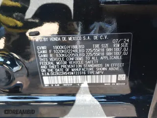 2025 Honda HR-V Sport with VIN 3CZRZ2H54SM722316, listed as a IAAI auction lot 41632252 with 10,370 mi miles. Bid and sale history available at carsss.com. Image 9.