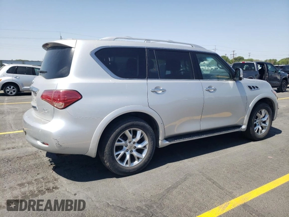 2012 Infiniti QX56 7-passenger z VIN JN8AZ2NE8C9018843, wystawiony jako Copart lot #59578865 z przebiegiem 147 128 mil mil oraz Czysty tytuł • Clean title. Historia ofert i sprzedaży dostępna na DreamBid. Obrazek 3.