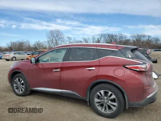 2017 Nissan Murano SL with VIN 5N1AZ2MH2HN198015, listed as a Copart auction lot 47295485 with 47,946 mi miles and Salvage Title. Bid and sale history available at carsss.com. Image 2.