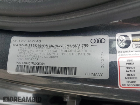 2015 Audi A6 3.0T Prestige with VIN WAUHGAFC1FN005058, listed as a Copart auction lot 51346675 with 90,781 mi miles and Salvage Title. Bid and sale history available at carsss.com. Image 13.