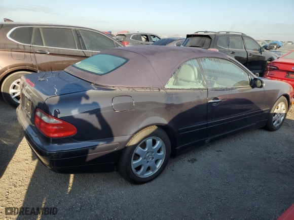 2002 Mercedes-Benz CLK-Class with VIN WDBLK65G92T128706, listed as a Copart auction lot 75334464 with 40,981 mi miles and Salvage Title. Bid and sale history available at carsss.com. Image 3.