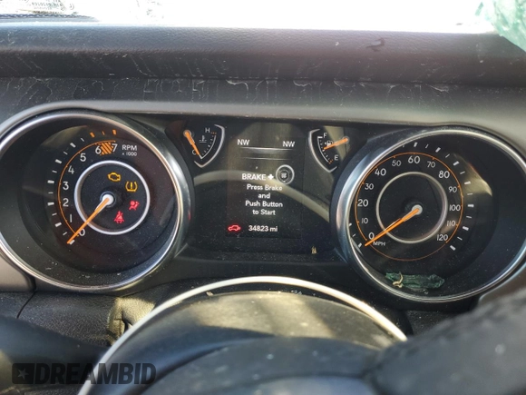 2020 Jeep Wrangler Unlimited Willys with VIN 1C4HJXDN4LW169762, listed as a Copart auction lot 48365065 with 34,823 mi miles and Salvage title. Bid and sale history available at DreamBid. Image 9.