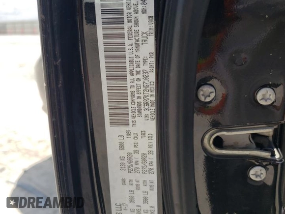 2017 Ram 1500 Express with VIN 3C6RR7KT2HG710237, listed as a Copart auction lot 61176305 with 89,966 mi miles and Salvage title. Bid and sale history available at DreamBid. Image 12.