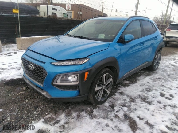 2020 Hyundai Kona Ultimate with VIN KM8K5CA5XLU505686, listed as a IAAI auction lot 41370251 with 63,076 mi miles. Bid and sale history available at carsss.com. Image 2.