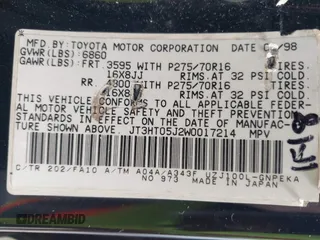1998 Toyota Land Cruiser with VIN JT3HT05J2W0017214, listed as a IAAI auction lot 41716028 with 214,047 mi miles. Bid and sale history available at carsss.com. Image 9.