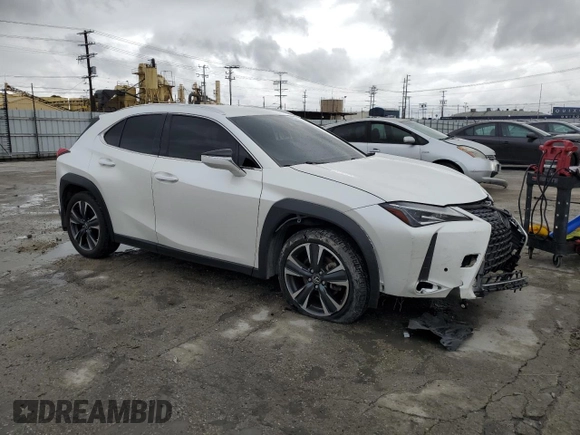 2021 Lexus UX 200 with VIN JTHX3JBHXM2040304, listed as a Copart auction lot 49006725 with 51,543 mi miles and Salvage title. Bid and sale history available at DreamBid. Image 4.