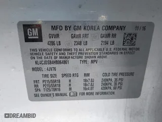 2017 Buick Encore Premium with VIN KL4CJDSB4HB064861, listed as a IAAI auction lot 41585232 with 125,410 mi miles. Bid and sale history available at carsss.com. Image 9.