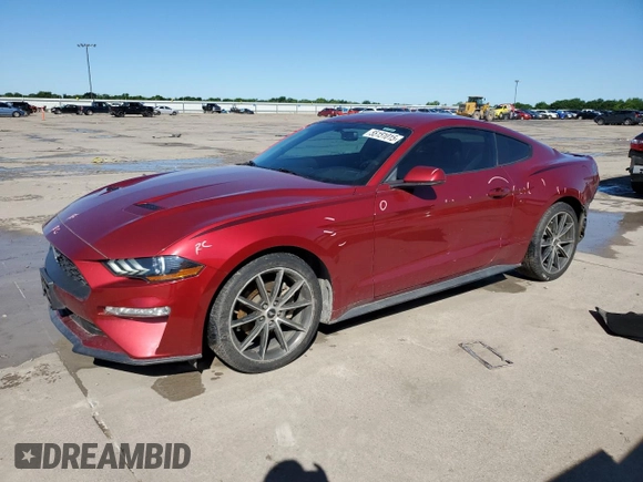 2018 Ford Mustang EcoBoost z VIN 1FA6P8TH8J5175581, wystawiony jako Copart lot #55151015 z przebiegiem 65 685 mil mil oraz Szkoda całkowita • Salvage title. Historia ofert i sprzedaży dostępna na DreamBid. Obrazek 1.