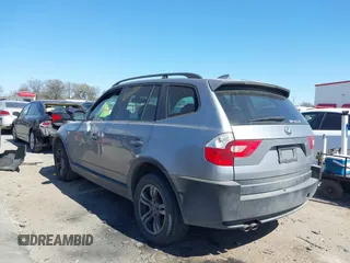 2005 BMW X3 3.0i with VIN WBXPA934X5WD03196, listed as a IAAI auction lot 41758262 with 136,523 mi miles. Bid and sale history available at carsss.com. Image 3.