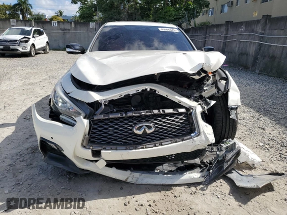 2020 Infiniti Q50 Red Sport 400 with VIN JN1FV7AR3LM660292, listed as a Copart auction lot 43868325 with 63,636 mi miles and Non Repairable. Bid and sale history available at carsss.com. Image 5.