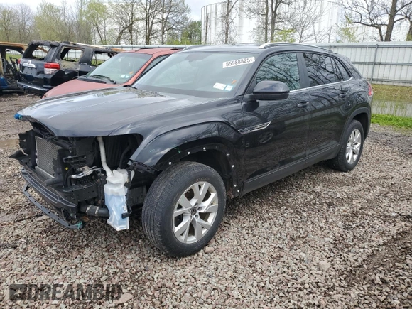 2020 Volkswagen Atlas S z VIN 1V2GC2CA7LC203295, wystawiony jako Copart lot #55988825 z przebiegiem 45 414 mil mil oraz Szkoda całkowita • Salvage title. Historia ofert i sprzedaży dostępna na DreamBid. Obrazek 1.