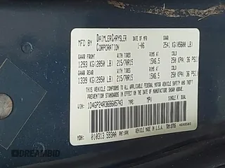2006 Dodge Grand Caravan SE with VIN 1D4GP24R36B605743, listed as a IAAI auction lot 42068947 with 324,595 mi miles and . Bid and sale history available at DreamBid. Image 9.