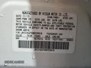 2013 Infiniti G37 Journey with VIN JN1CV6AP5DM725818, listed as a Copart auction lot 50066685 with 130,417 mi miles and Clean Title. Bid and sale history available at carsss.com. Image 12.
