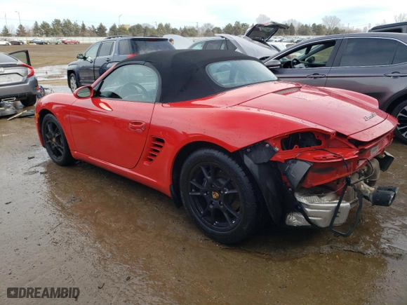 2005 Porsche Boxster with VIN WP0CA29855S710134, listed as a Copart auction lot 46417205 with 0 mi miles and Salvage Title. Bid and sale history available at carsss.com. Image 2.