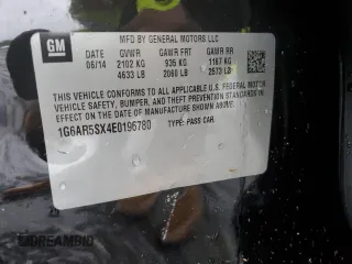 2014 Cadillac CTS Luxury RWD with VIN 1G6AR5SX4E0196780, listed as a Copart auction lot 68050504 with 83,140 mi miles and Salvage Title. Bid and sale history available at carsss.com. Image 14.