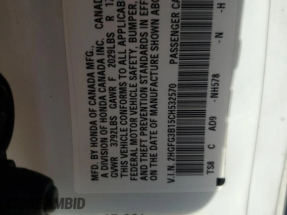 2012 Honda Civic Cpe EX-L with VIN 2HGFG3B15CH532570, listed as a Copart auction lot 87868545 with 137,644 mi miles and Salvage Title. Bid and sale history available at carsss.com. Image 13.
